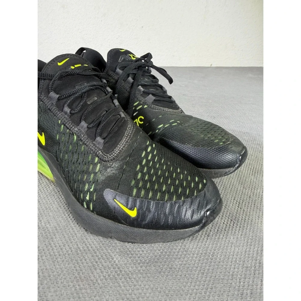 Nike Air Max 270 Black Volt Green Mens Running Shoes AH8050-017 Size 9